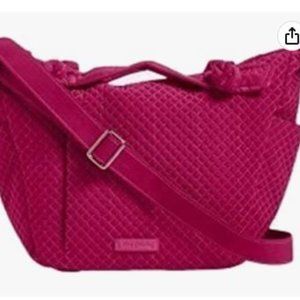 Like New Vera Bradley Microfiber Hadley on The Go Satchel Purse in Passion Pink